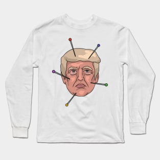 Donald Trump Voodoo Doll Pin Illustratio Long Sleeve T-Shirt